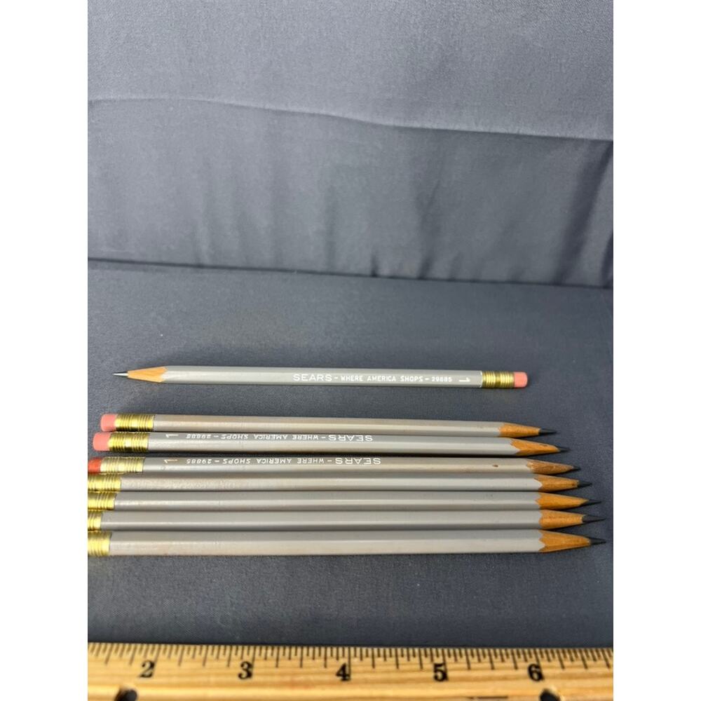 Vintage SEARS Grey Drawing Pencils Set of 8